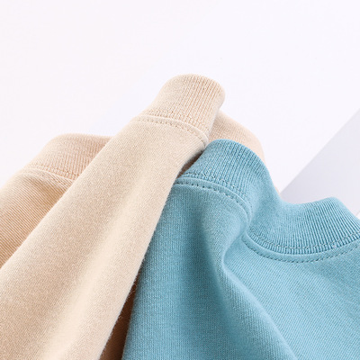 230g美式咔叽重磅爆款男装短袖春夏打底衫日系T恤圆领纯色基本款|ru