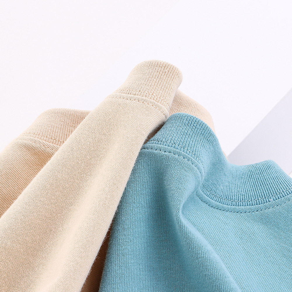 230g美式咔叽重磅爆款男装短袖春夏打底衫日系T恤圆领纯色基本款|ru