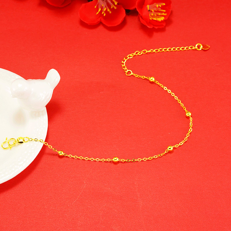 Imitación de oro amarillo collar de joyería fina cadena en forma de O, además de collar de perlas de las mujeres Mori cadena delgada para novia entrega de una sola pieza