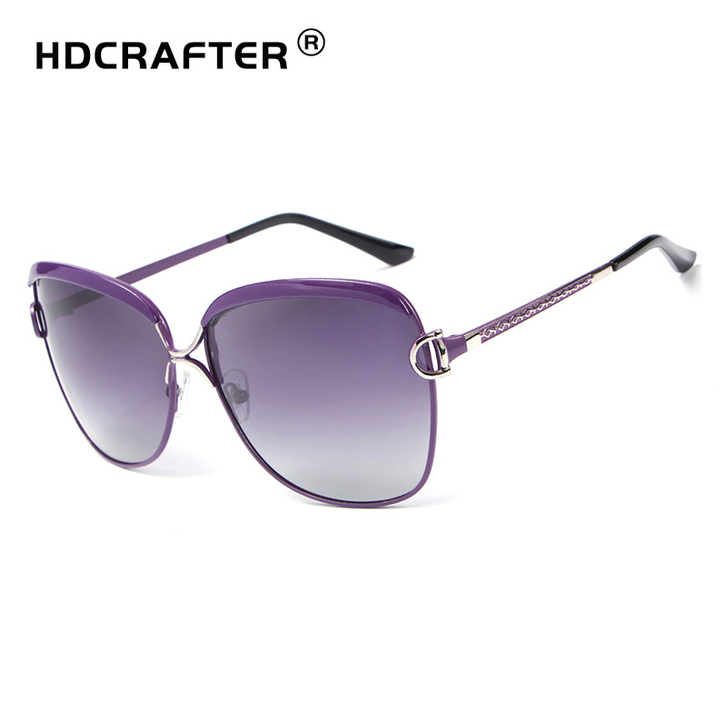 HDCRAFTER品牌新款女士太阳镜明星复古时尚偏光墨镜防紫外线E016