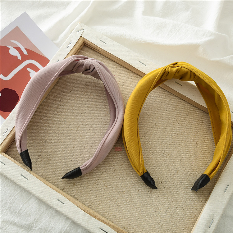 Simple Style Solid Color Cloth Hair Band display picture 2