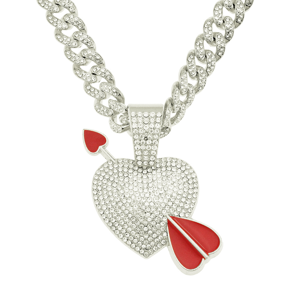 Fashion Full Diamond Three-dimensional Pendant Necklace display picture 2