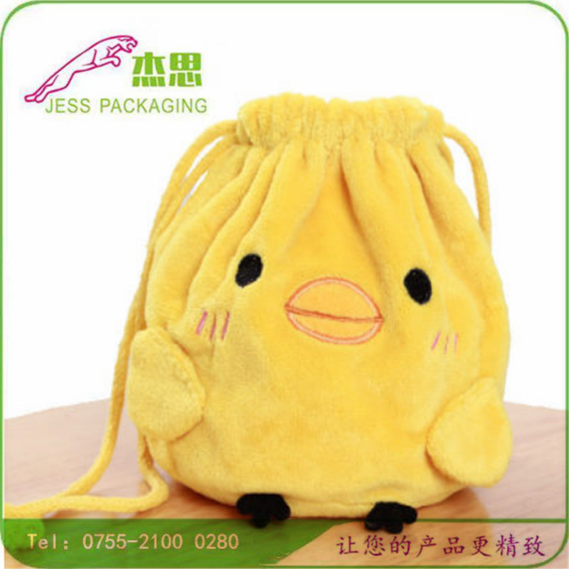 设计新款毛绒布卡通动漫水桶玩具收纳包零钱手机束口袋量大从优
