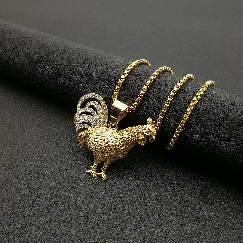 1 Piece Quantity Hip-hop Chicken Titanium Steel Plating Inlay Zircon Unisex Charms