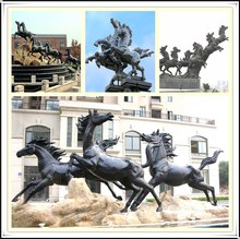 大型奔马室外景观雕塑 铸造站立俊马铜雕 室外大型铜马景观摆件