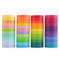 Amazon Cross-border Yida 7.5MM 48-color basic solid macaron rainbow color print DIY and paper tape