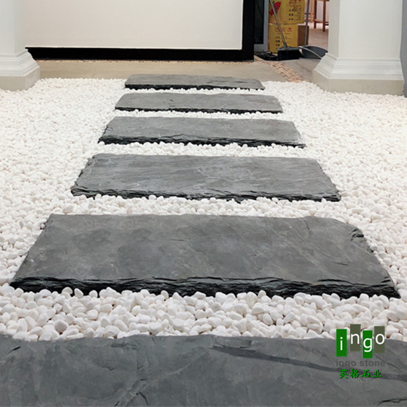 天然青石板 汀步石 景观园林脚踏石 不规则町步石 别墅草坪踏步石|ru