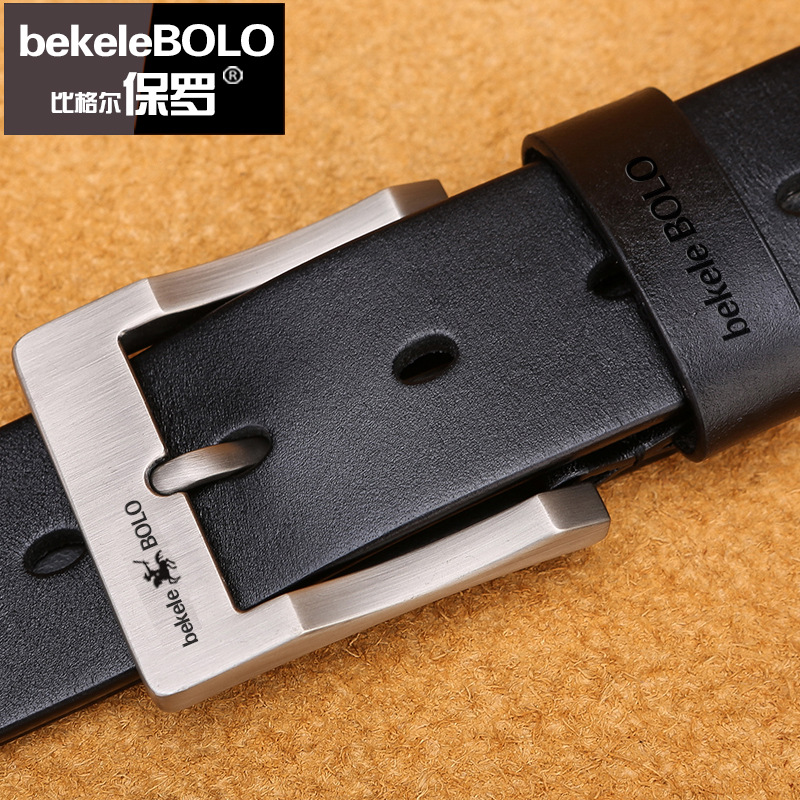 2020 venta directa de fábrica Cinturón de cuero genuino para hombres Guangzhou fábrica de cuero de vaca Cinturón de hebilla para hombres cinturón de entrega de una pieza