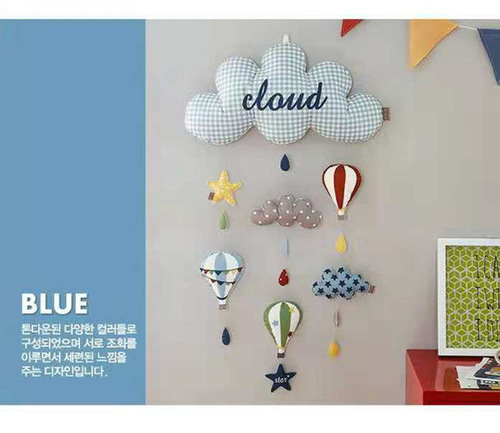 Korean ins creative wall hangings bed bell children's room soft wall decoration Nordic style rocket DIY