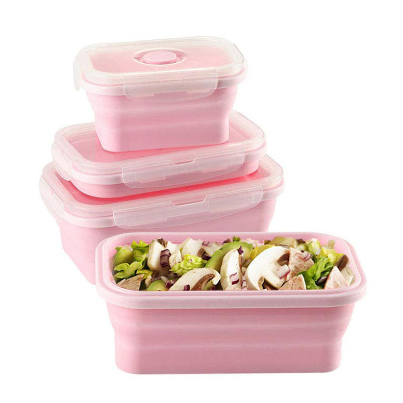 Folding Silicone Lunch Box Packing Micro...