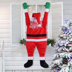 2021 New Style Plush Santa Claus Climbing Wall Decorative Clothes Hanging Ornament Gift Holiday Gift Cross-border E-commerce 
