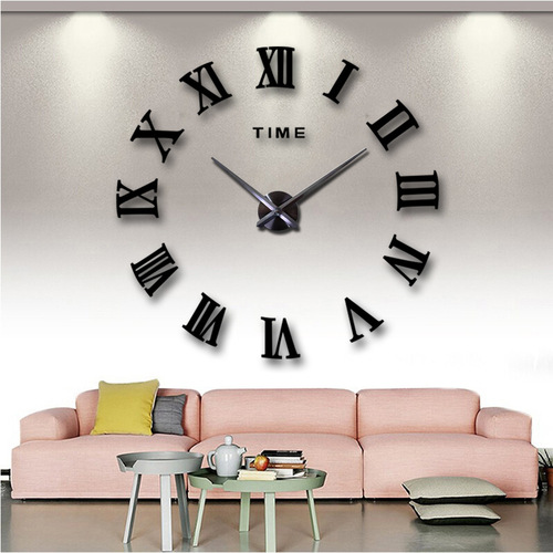 Factory Direct Sales 3D Wall Clock DIY Mirror Decor Wall Sticker Clock Modern Minimalist Living Room Decor Clock