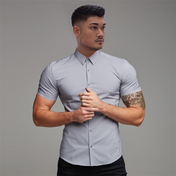 short sleeve muscle dress shirts Amazon.com: EOUOSS Men's Muscle Fit Dress Shirts Stretch Athletic Slim Fit Short Sleeve Casual Button Down Shirt Beige X-Small : Clothing, Shoes & Jewelry