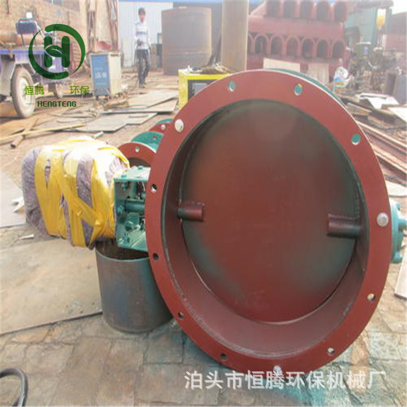 钢管道烟气翻板阀DN1000执行调节圆风门信号反馈通风蝶阀手动风门