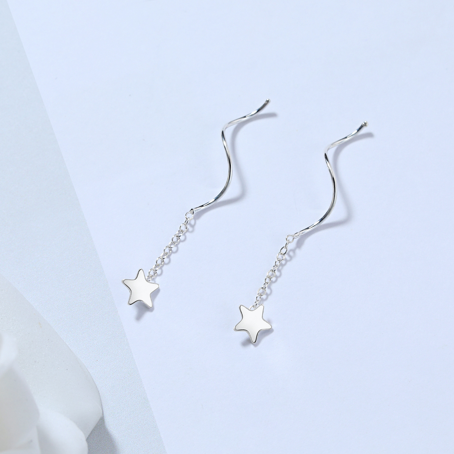 4g Weight 925 Sterling Silver Ear Needle Material Ear line Classification 1 Pair Quantity Holiday, Daily Occasion 925 Sterling Silver Material Geometric, Star, Heart Shape Pattern Women's Gender Casual, Simple Style Style 1 Pair 925 Sterling Silver Geometric Star Heart Shape Ear Line 31