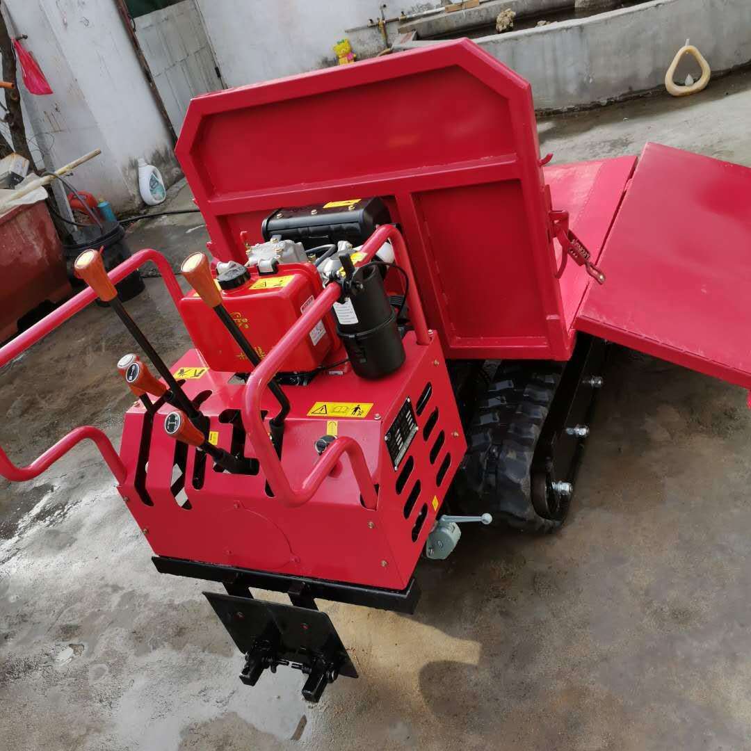 1吨履带车性能好 液压自卸式手扶履带运输车 小型农用履带运输车