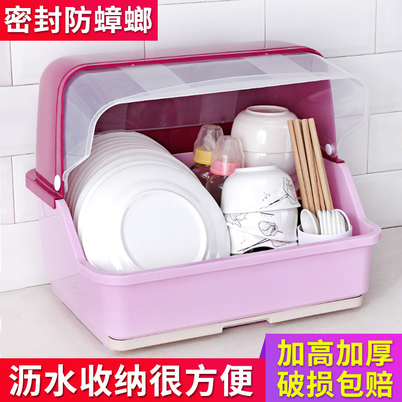 厨房置物架装碗筷收纳盒放碗箱碗碟各种家用神器沥水碗架台面碗柜