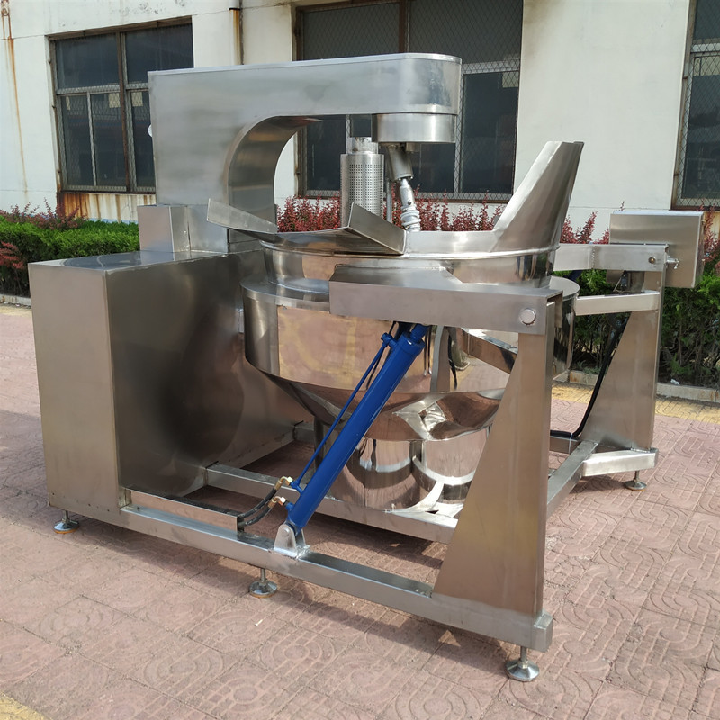 大型全自动燃气加热高粘稠牛肉酱炒制锅 红油熬制设备 炒酱料机器