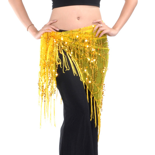 Sequin triangle scarf, belly dance waist scarf, belly dance gauze scarf, belly dance clothing manufacturer