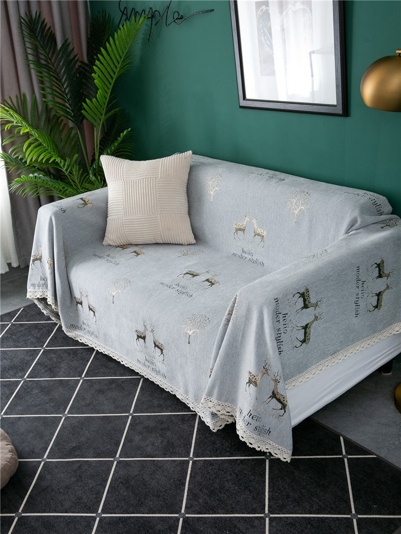 Thickened Chenille Full-cover With Deer Pattern, Non-slip, Elastic, Multi-functional, Suitable For All Seasons, Sofa_voghion.com