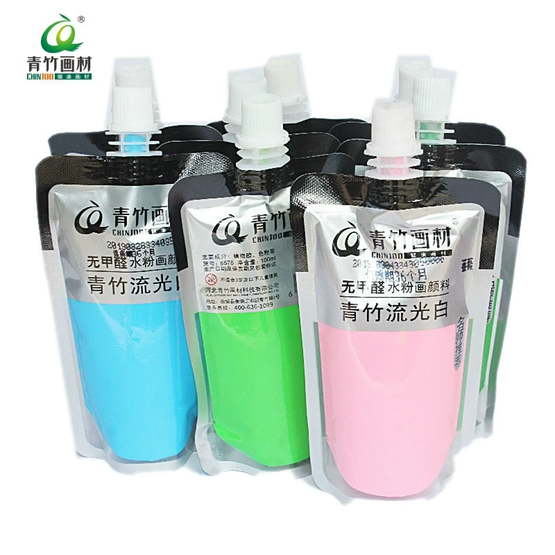 Green bamboo white pigment handheld gouache, 50 colors, 100 ml