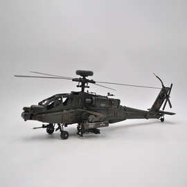 复古军事战斗直升机模型 铁艺飞机装饰摆件 家居酒吧工艺品定制