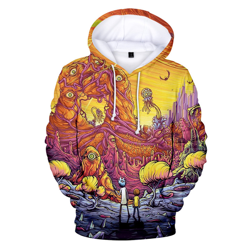 Cross-border hot sale New Cos anime movie Rick and Morty costume 3D printed sports casual sweater