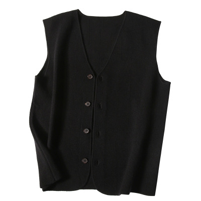 APC recommend V-neck knitting Cardigan spring and autumn Vest customized Sleeveless waistcoat Pure Cashmere vest coat Exorcism