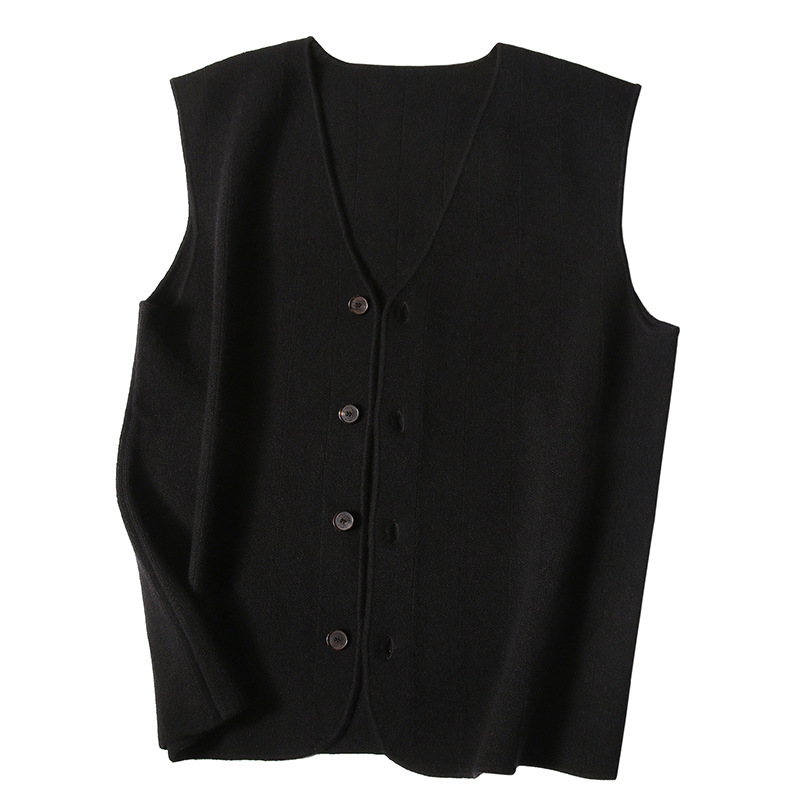APC recommend V-neck knitting Cardigan spring and autumn Vest customized Sleeveless waistcoat Pure Cashmere vest coat Exorcism