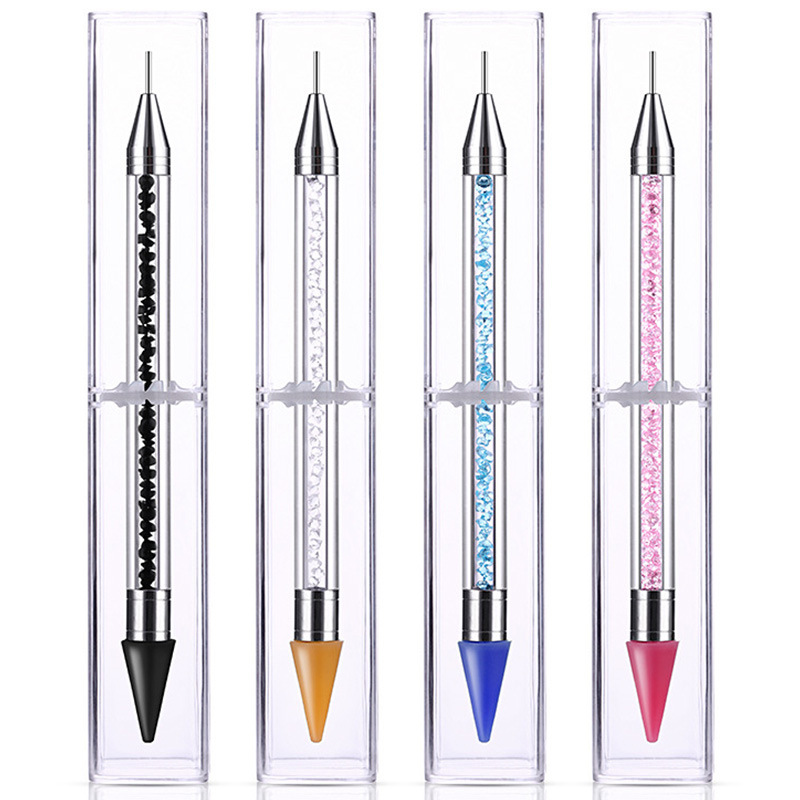 新款 美甲蜡笔多功能双头点钻点花美甲笔 DIY蜡笔点彩笔 彩色蜡笔