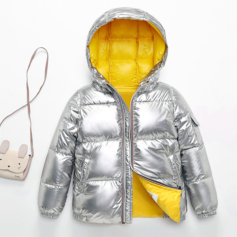 baby Space Silver children Down Jackets Boy girl Large thickening Children's clothing Hooded Down Jackets