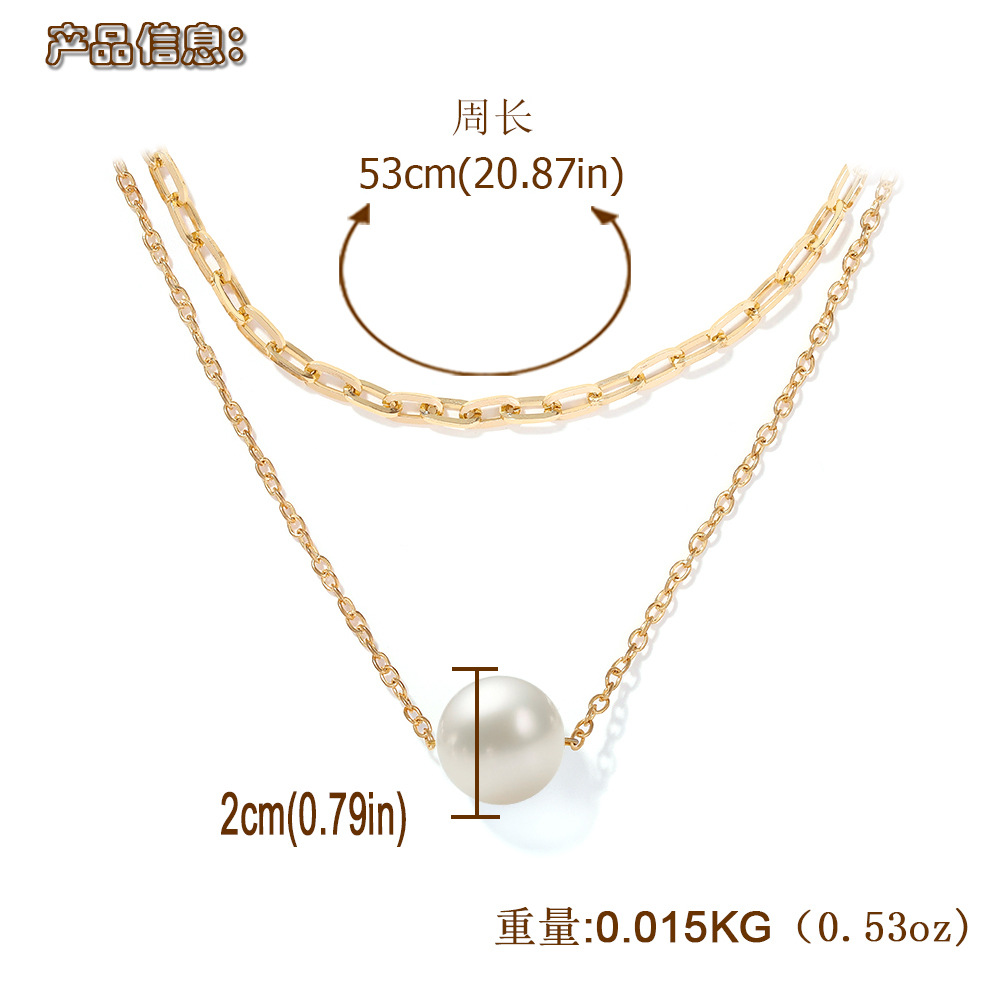 New Double C  Pearl  Necklace  Wholesale display picture 1