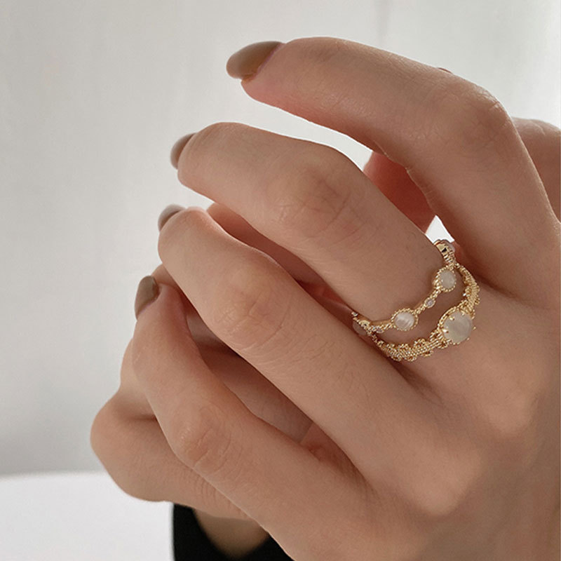 Verstelbare gouden kattenoog ring voor dames designer sieraden_voghion.com