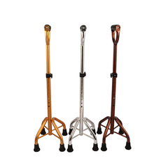 Aluminum alloy extendable four-legged snow cane with extra-thick handle, lightweight shock-absorbing foot pad, wholesale and dropshipping
