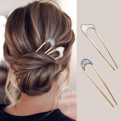 Japanese antique Internet celebrity simple metal hairpin ball head hair device temperament hair pin U-shaped alloy hairpin