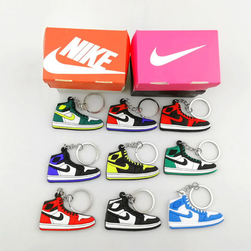 [Box included] aj sneakers keychain trendy brand sneakers brand flat shoes model keyring clip doll machine