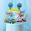 Baking cake decorative truck sailing cake insertion flag children's scenario theme birthday cake account