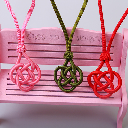 Small Chinese knot double money knot pineapple head hanging accessories DIY handmade gift car hanging rope handle rope