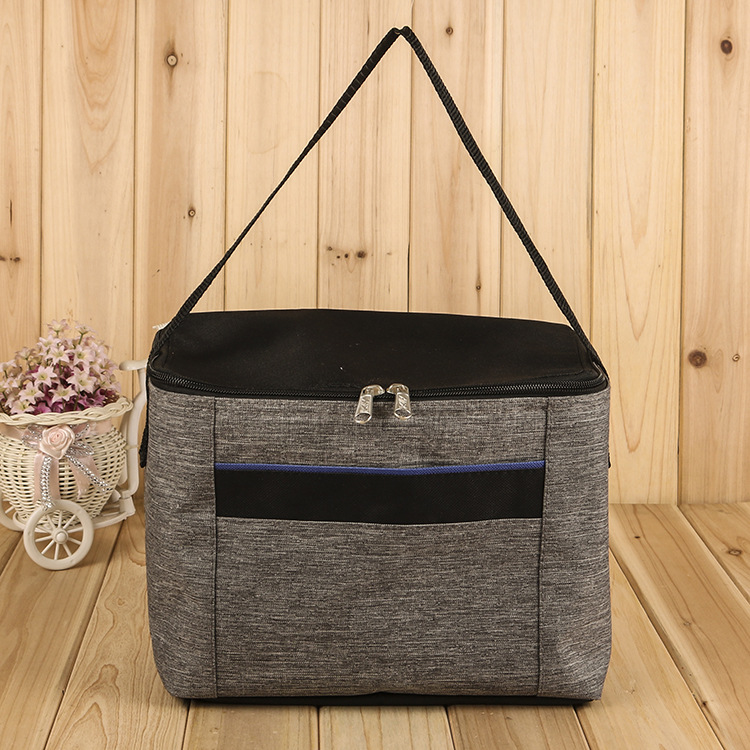 韩版新款大容量保温包 户外手提便当袋 简约学生饭盒包定制