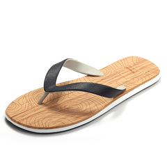 新款男士拖鞋運動夾拖防滑木紋沙灘鞋夏季人字拖男潮外穿涼拖