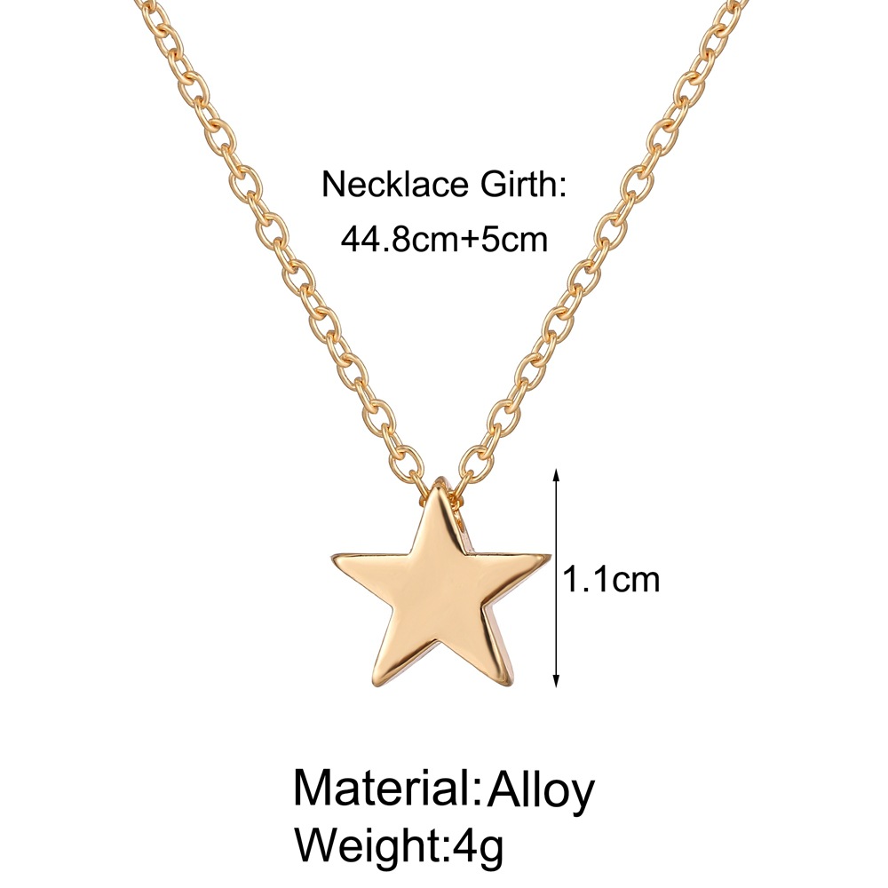 Simple Style Star Alloy Plating Necklace 1 Piece display picture 1