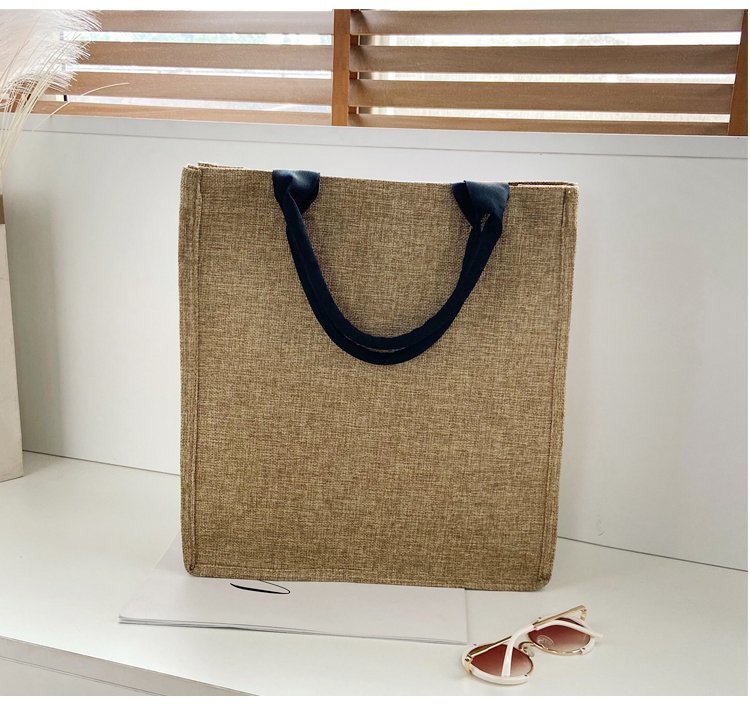 The 2020 autumn new handbag women's large-capacity Korean style lettered linen bag is a trend of large shopping bags for autumn and winter undefined