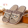 Slippers indoor for beloved for leisure, Japanese and Korean, soft sole, cotton and linen