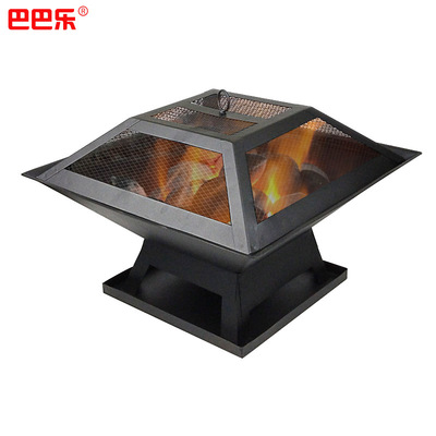 户外家用烟囱烧烤架批发 3-5人野餐便携式方形火盆烧烤炉可拆卸|ms