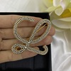 LO brass plating real gold and full beads irregular European and American fashion OL minimalist Korean girl wind brooch