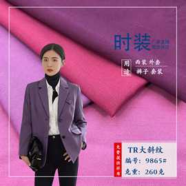 新款厂家现货 TR混纺工装西装外套面料 260g大斜纹裤子秋冬布料