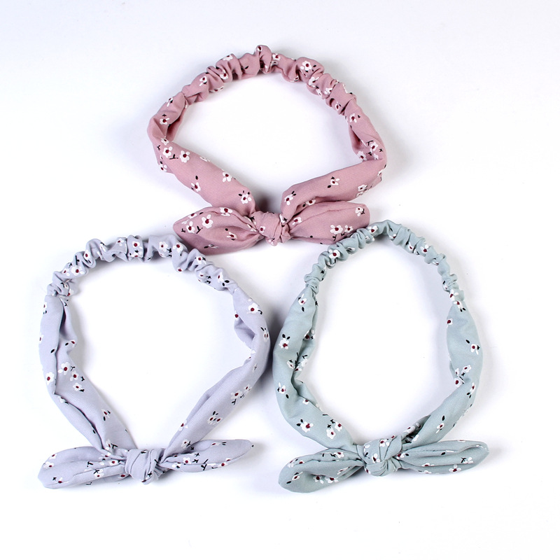 Europe and America new pattern Broken flowers Rabbit Ears Hair band lady Elastic Wash one's face Hair band bow Headband Hairdressing wholesale