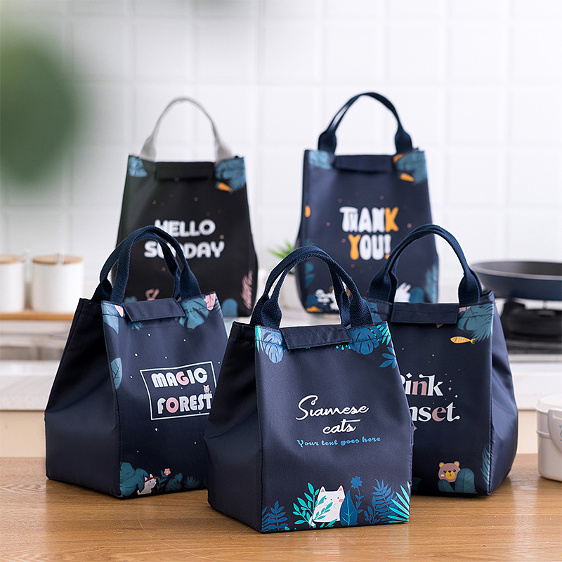 New Printed Student Lunch Bag, Children's Lunch Box Bag, Insulated Lunch Box Bag, Portable Lunch Box Bag, Outdoor Picnic Bag