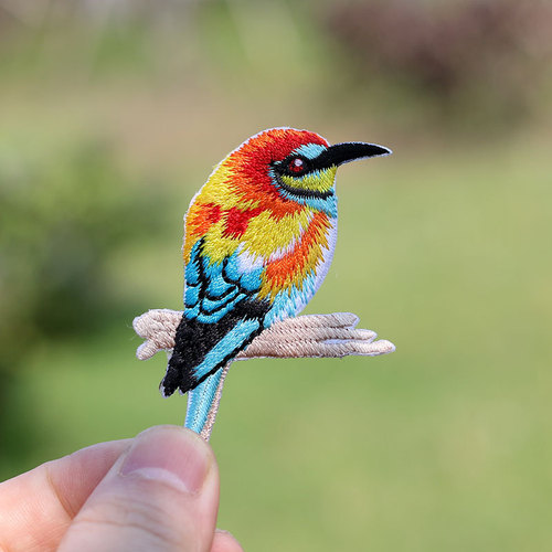 Colorful bird symmetric patch pattern phone case bag shoes down jacket decoration fashionable versatile self-adhesive