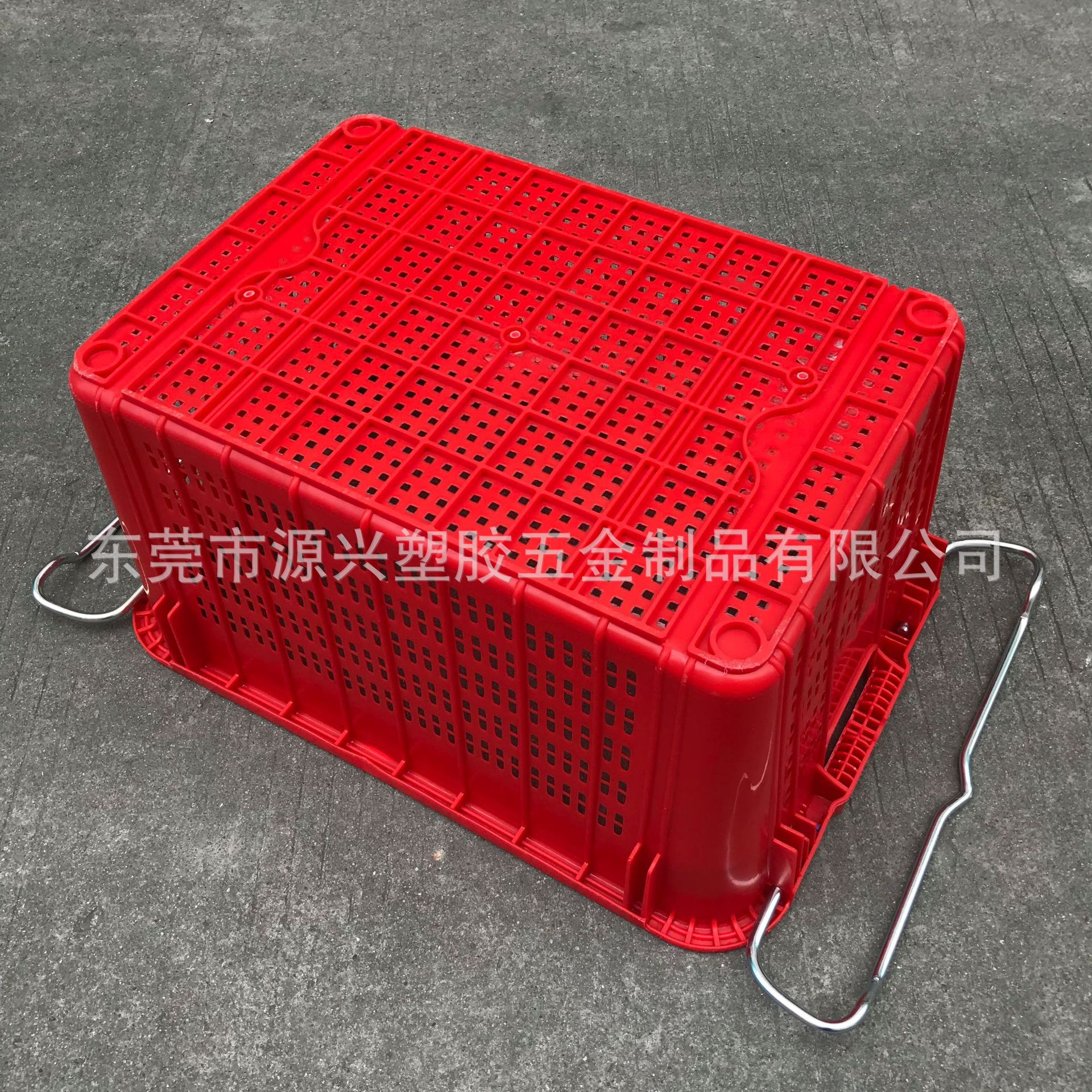 红色加强筋加厚蔬菜箩镂空水果萝 食品生鲜冷冻筐服装车间周转框